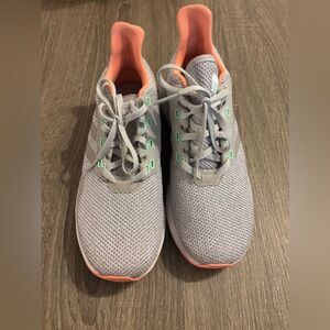 Adidas Duramo 9 Running Shoes Womens 8.5 US Gray/Chalk Coral Sneakers